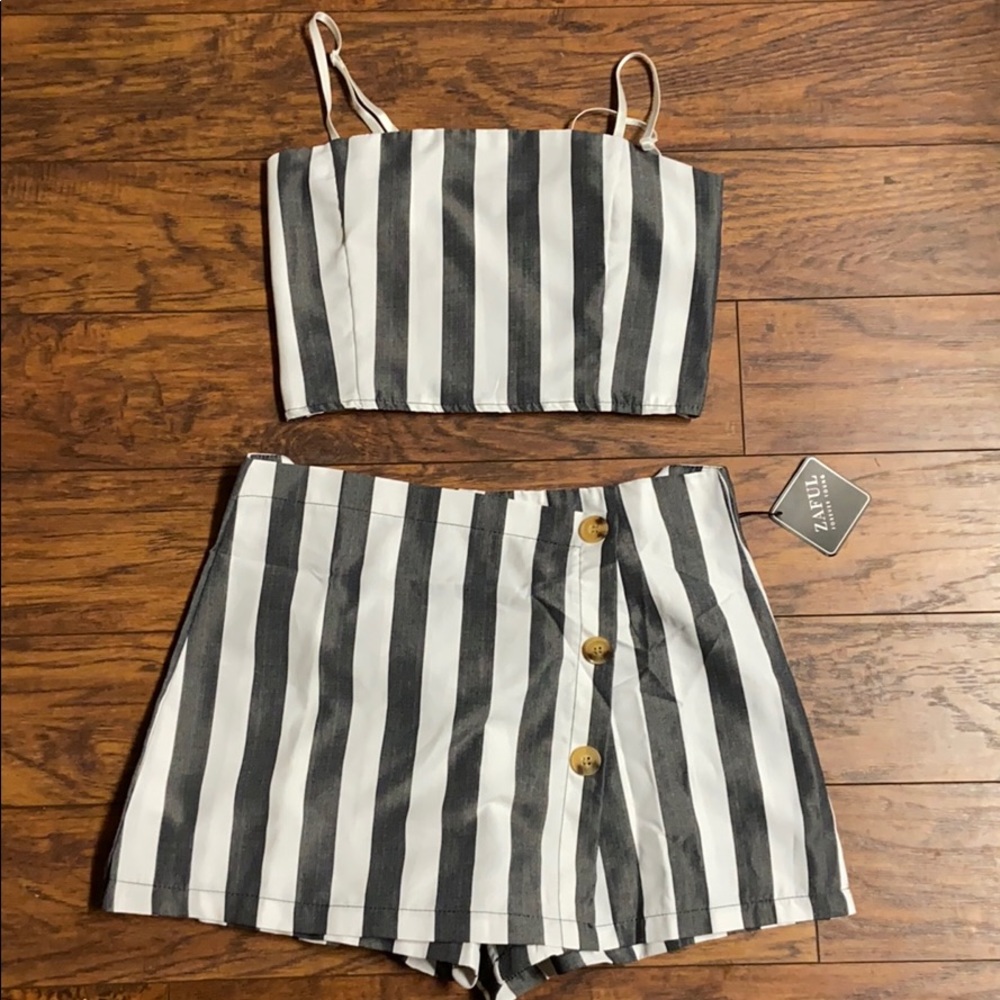 2 piece crop top and skort set